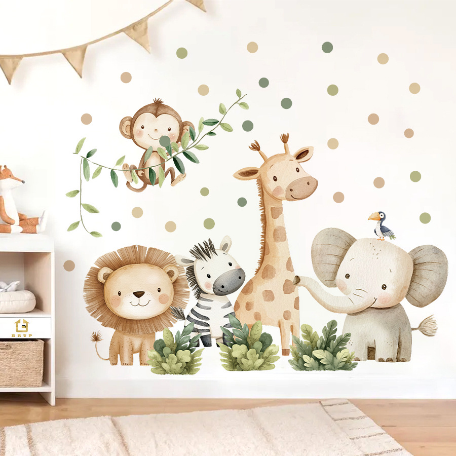 Baby Nursery Set Furniture - بوهو غابة الحيوانات ملصقات جدار لغرف
