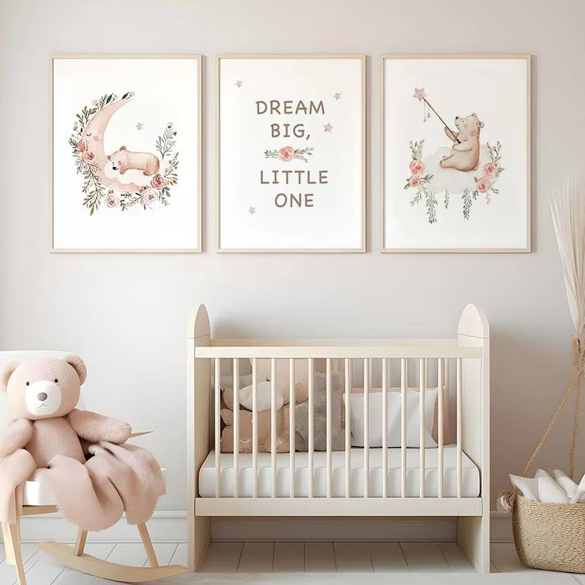 Baby Nursery Quotes Wall Art - لوحة فنية جدارية لغرفة الأطفال، لوحة