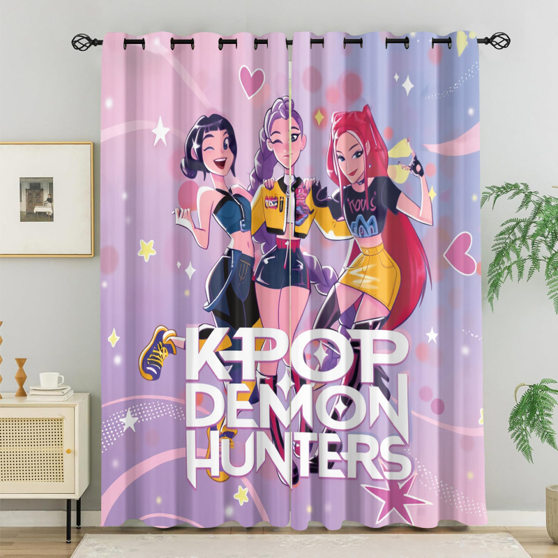 Blackout Curtain Nursery - قطعتان من ستائر هاسبرو كي-بوب الوردية