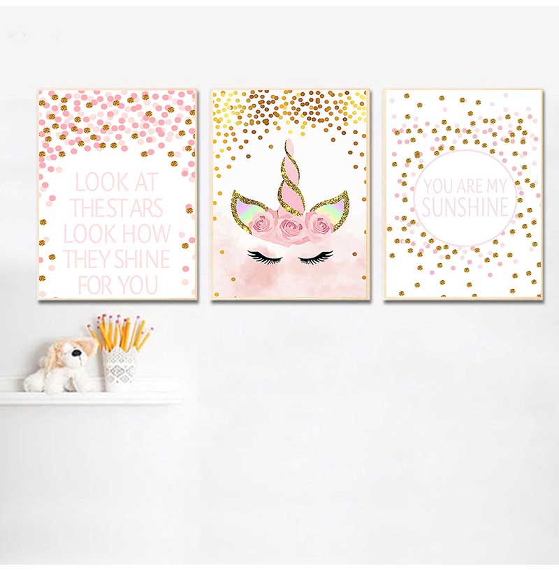 Baby Nursery Quotes Wall Art - لوحة فنية زخرفية لغرفة نوم الطفلة،