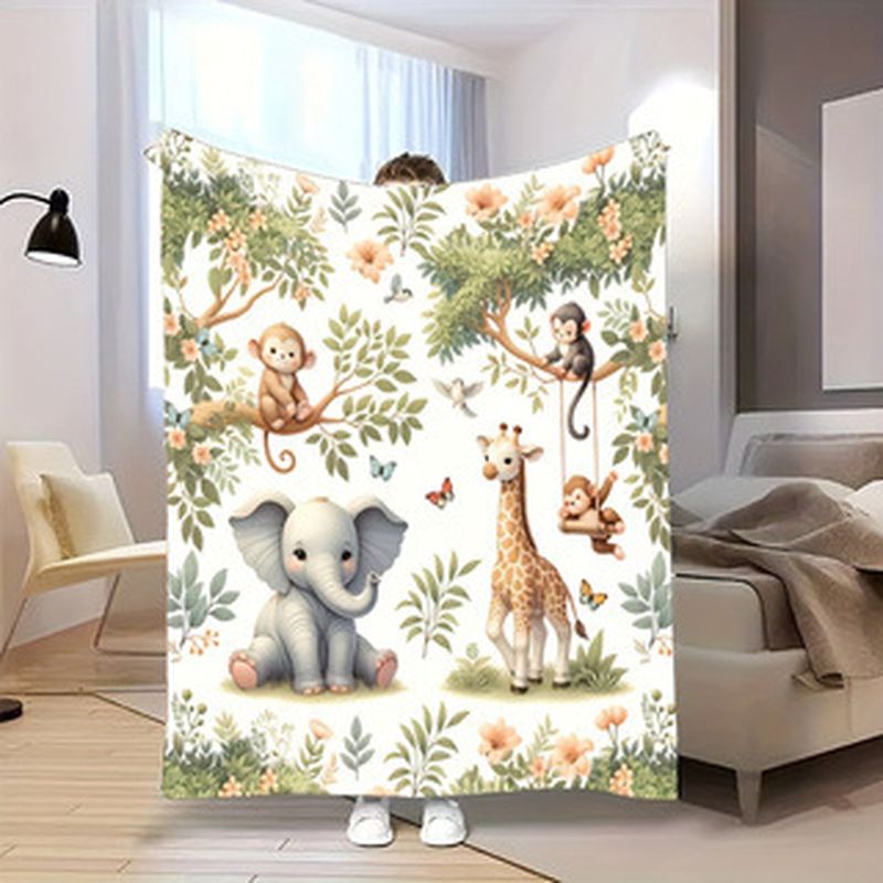 Baby Nursery Fabric - بطانية أطفال من فيكاما بتصميم حيوانات