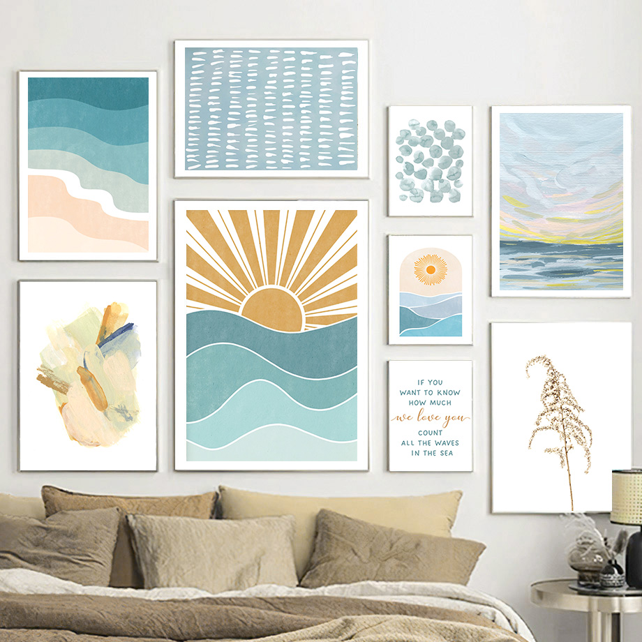 Baby Nursery Quotes Wall Art - لوحات فنية جدارية بتصاميم شروق وغروب