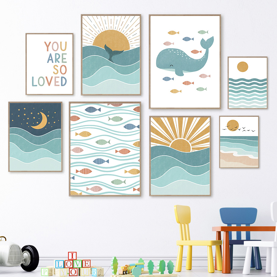 Baby Nursery Quotes Wall Art - (لوحة قماشية ثنائية الأبعاد) لوحة قماشية