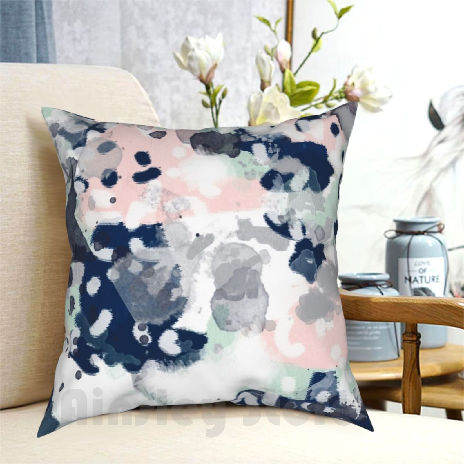 Baby Nursery Pillow - ميليا تجريدي الحد الأدنى اللوحة العصرية