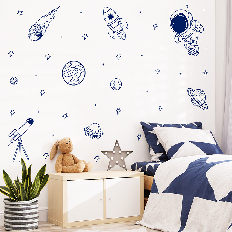 Baby Nursery Set Furniture - ملصق حائط على شكل كارتون يونيفرس