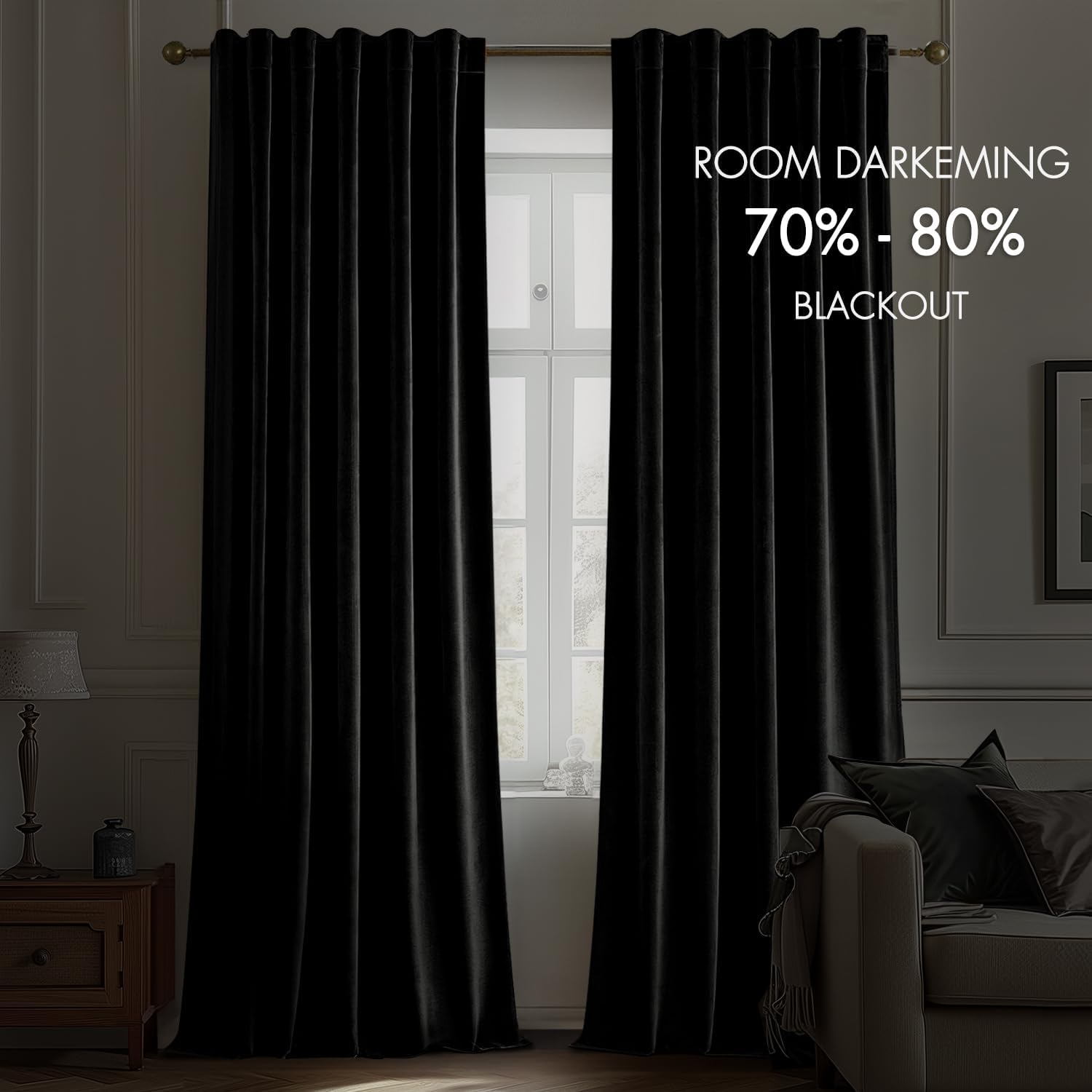ستائر مخملية سوداء بطول 96 بوص - مراجعة Blackout Curtain Nursery وسعره