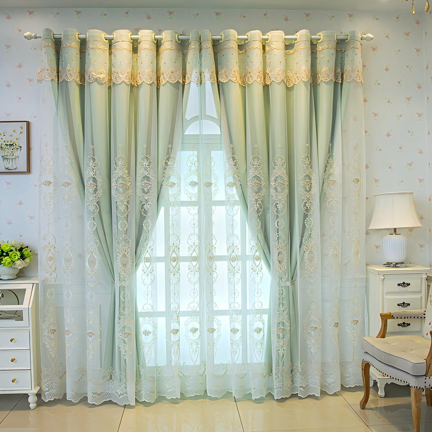 ستارة دانتيل خضراء عتيقة، معتم - مراجعة Blackout Curtain Nursery وسعره