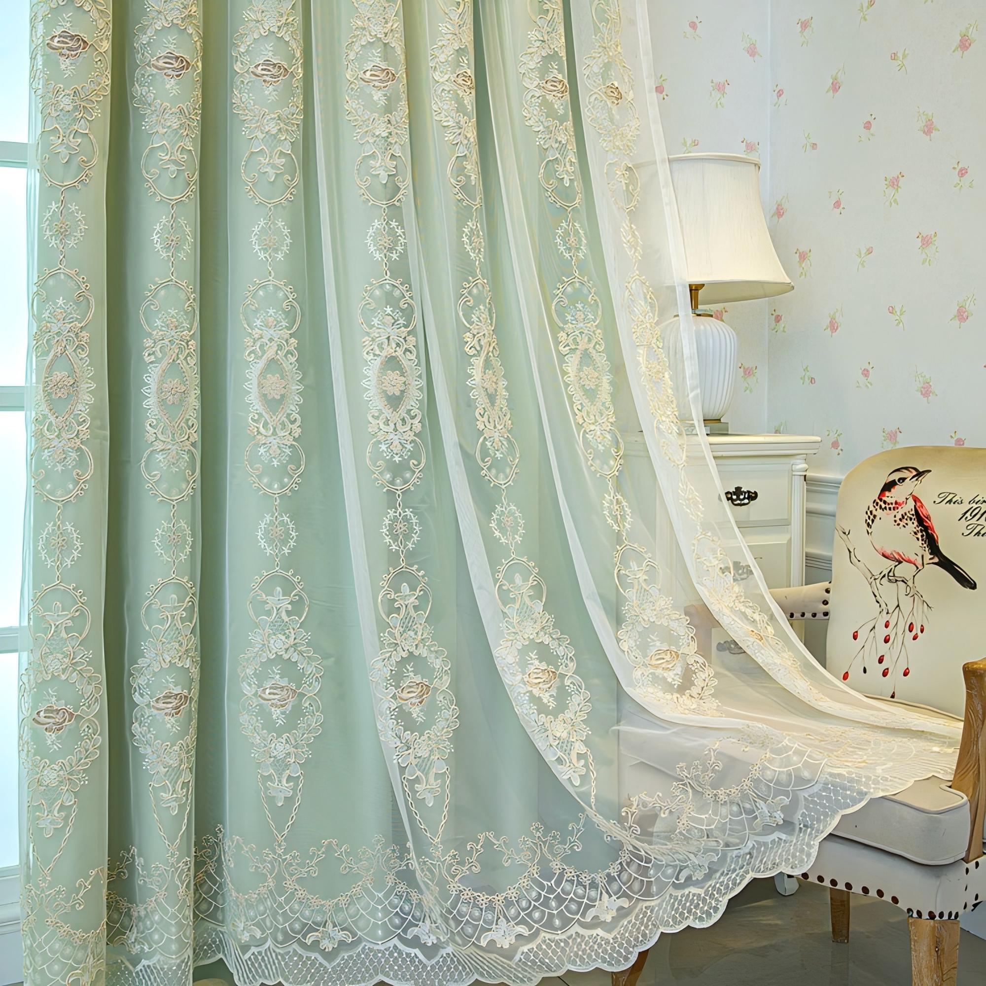 ستارة دانتيل خضراء عتيقة، معتم - مراجعة Blackout Curtain Nursery وسعره