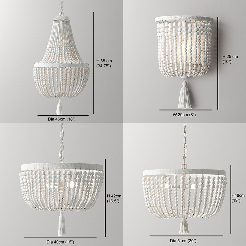 نجا الأبيض خرزات خشبية أضواء ا - مراجعة Baby Nursery Chandelier وسعره