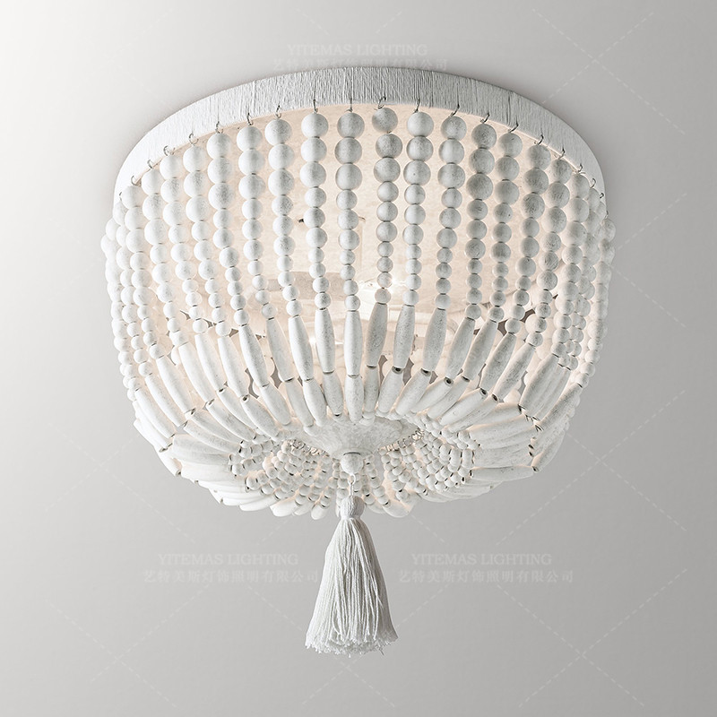 نجا الأبيض خرزات خشبية أضواء ا - مراجعة Baby Nursery Chandelier وسعره