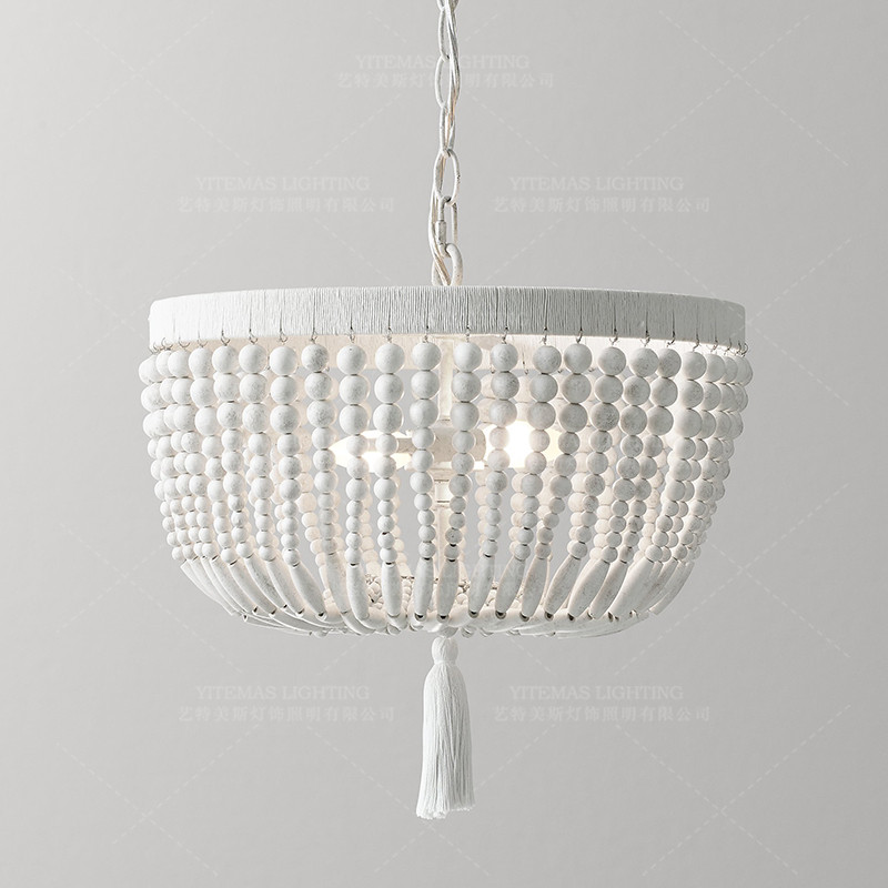 نجا الأبيض خرزات خشبية أضواء ا - مراجعة Baby Nursery Chandelier وسعره