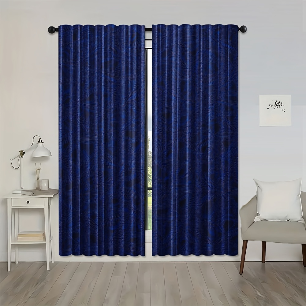 ستائر هندسية مخططة زرقاء، ستائ - مراجعة Blackout Curtain Nursery وسعره