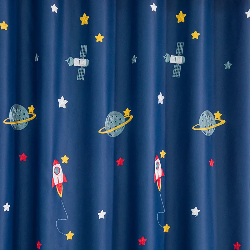 الأزرق الداكن الكرتون صاروخ سف - مراجعة Blackout Curtain Nursery وسعره