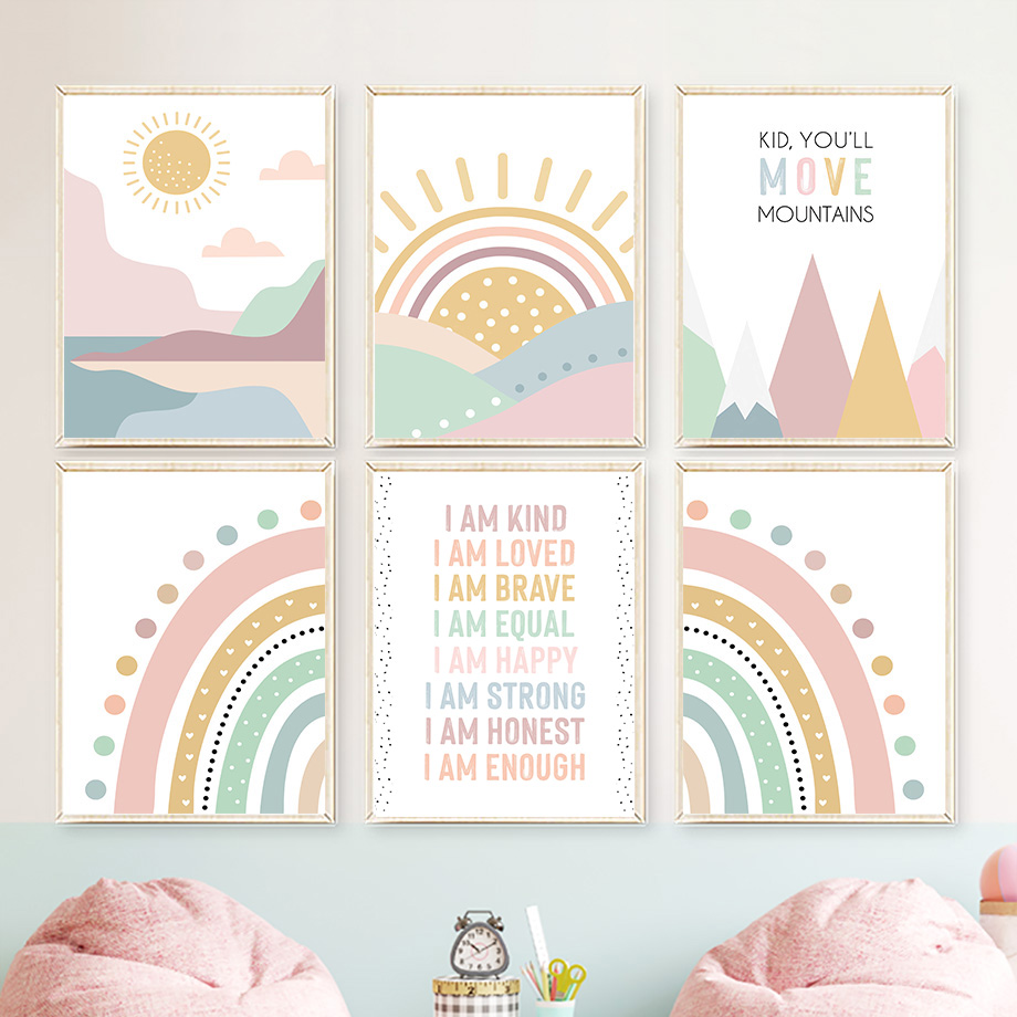 ملصقات جدارية نورديكية بوهيمية - مراجعة Baby Nursery Quotes Wall Art وسعره