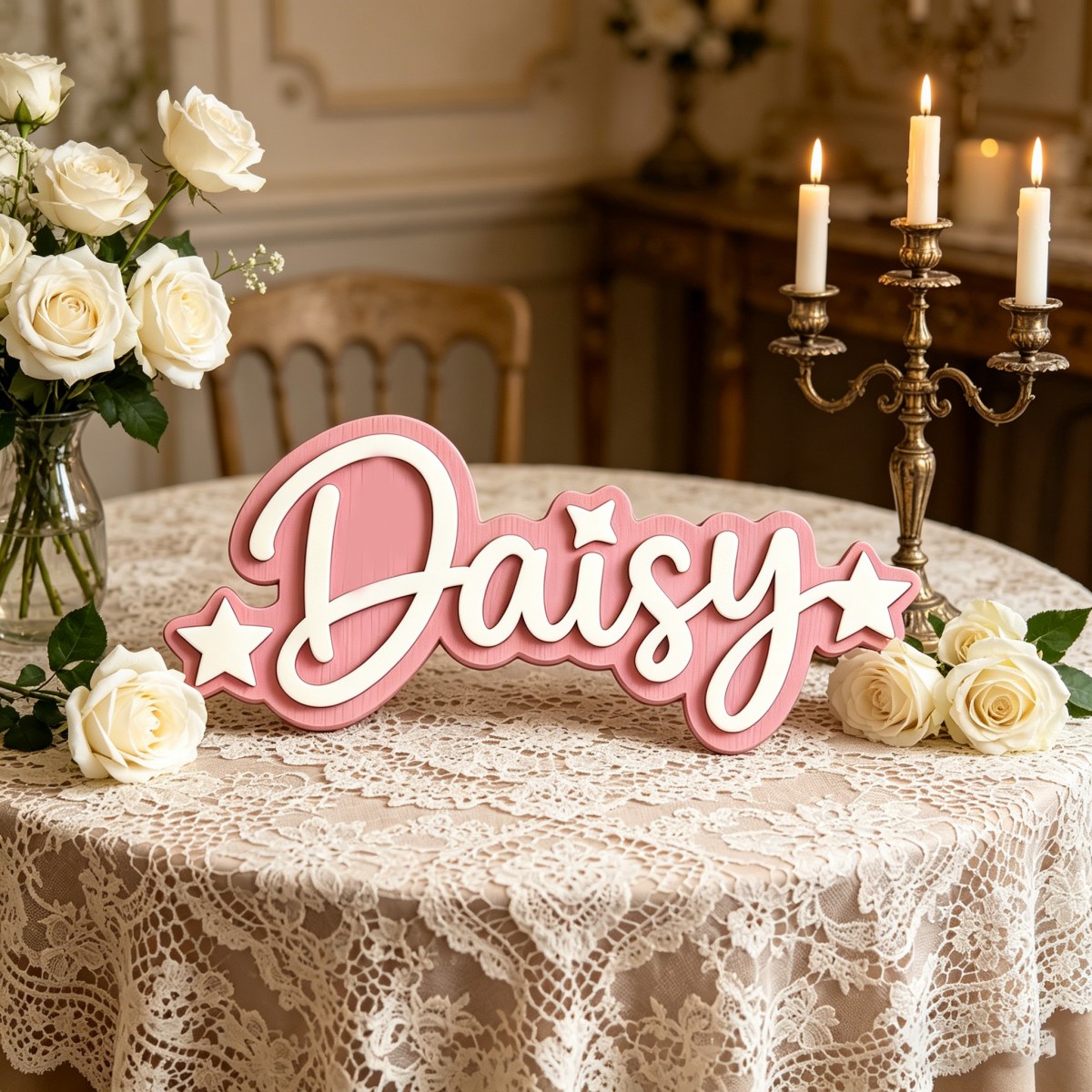 لوحة اسم خشبية مزينة بنجمة مخص - مراجعة Baby Nursery Office وسعره