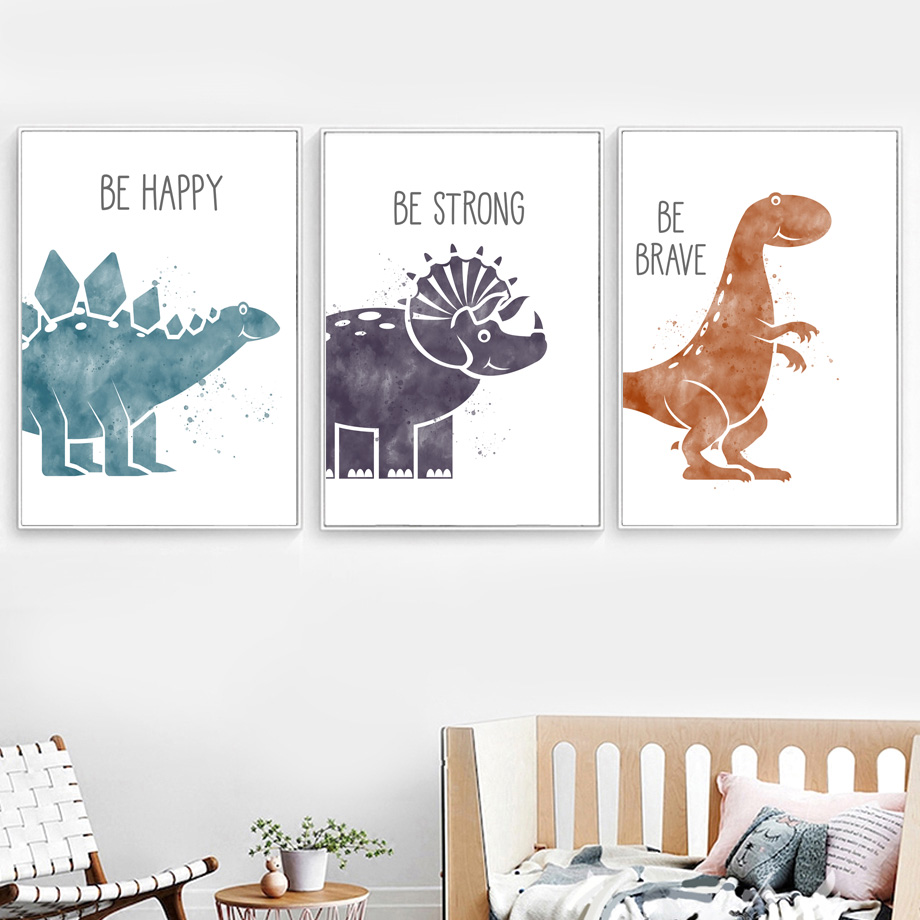 لطيف ديناصور الكرتون الحيوان إ - مراجعة Baby Nursery Quotes Wall Art وسعره