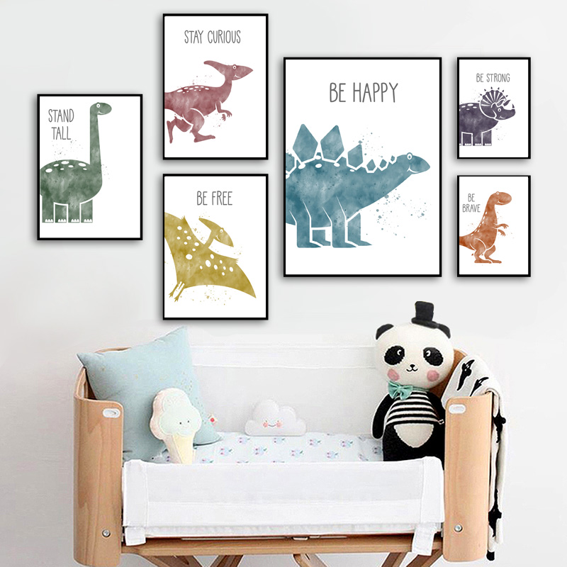 لطيف ديناصور الكرتون الحيوان إ - مراجعة Baby Nursery Quotes Wall Art وسعره